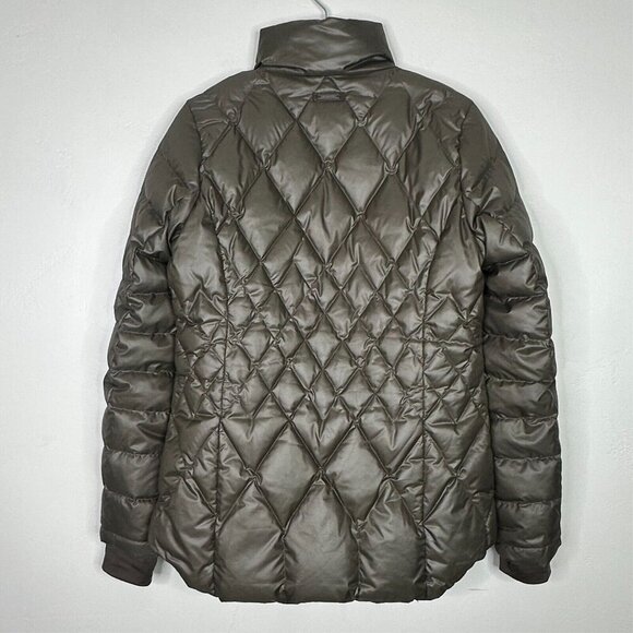 Athleta Jacket Women S Responsible Quilted Mock Neck Goose Down Olive Green - Picture 4 of 12
